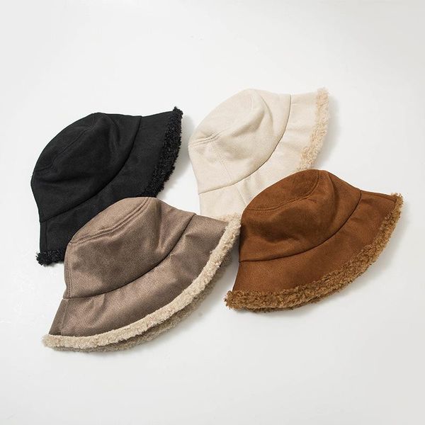 

wide brim hats thick wool winter bucket hat women men panama for man fisherman outdoor sports hip hop cap street mz37, Blue;gray