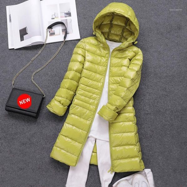 

7xl winter women white duck down parka candy color soft jackets women long duck down jacket outwear ultralight hooded coats 20191, Black