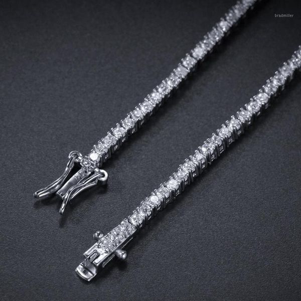 

link, chain hip hop 2mm zircon tennis bracelet jewelry a row out men women jewelry1, Black