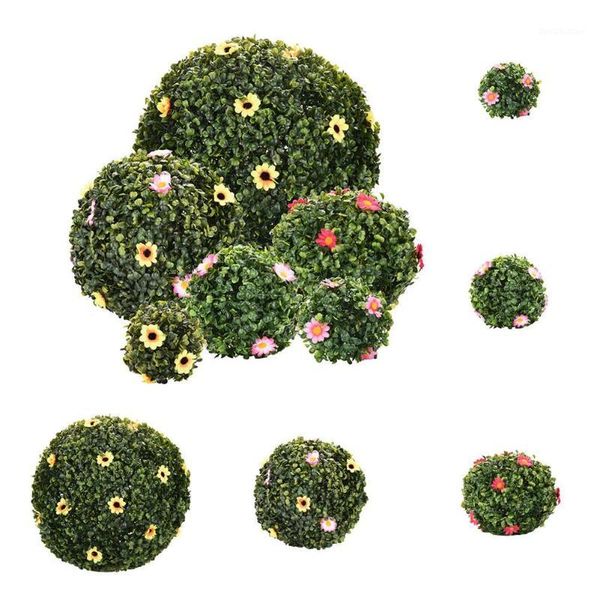 

decorative flowers & wreaths 15/20/25/30/40cm artificial resin grass ball plastic rice orchid hanging flower planter wedding ornament decora