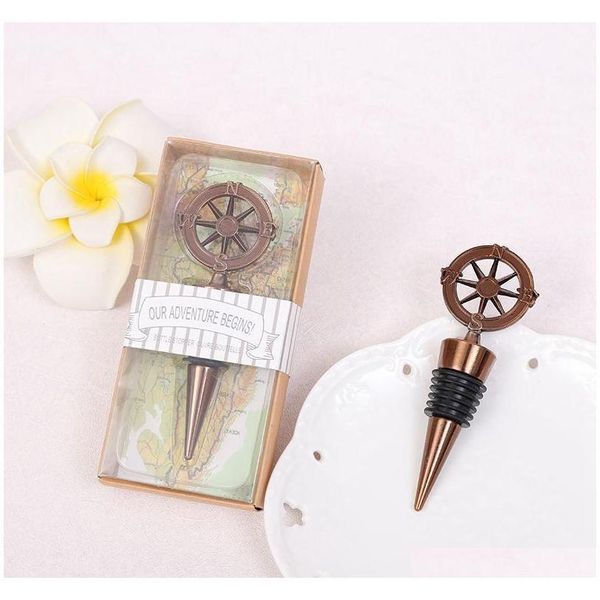 

golden compass wine ser wedding favors gifts retro wine bottle sers bar tools souvenirs alloy compass wine bottle ser bh18 wy7ph
