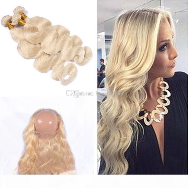 

selling pre plucked 360 full lace band frontal closure with body wave hair bundles 4pcs lot brazilian virgin hair, Black;brown