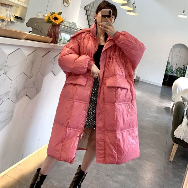 

women's down jackets long winter warmth oversize parkas jacket female korean outwear women fashion loose bread cotton coat, Black
