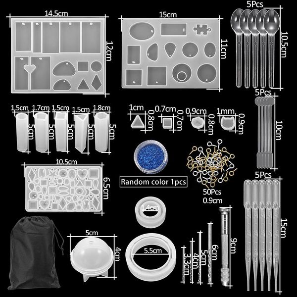 

300pcs jewelry epoxy silicone casting molds sets mixed style uv resin tools molds for diy jewelry making findings kits supplies wmtjpj