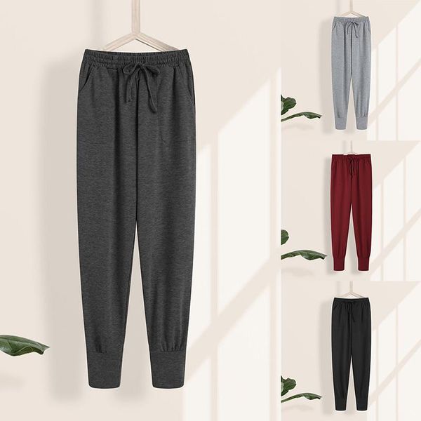 

women drawstring elastic waist trousers zanzea autumn solid pants casual female pencil pantalon turnip 5xl joggers sports pants, Black;white