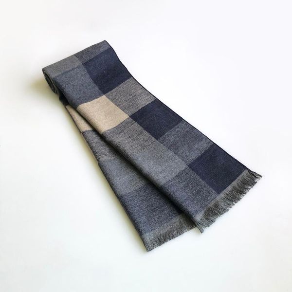 

scarves 2021 classical men's winter plaid scarf windproof warm cotton shawls soft casual man business, Blue;gray