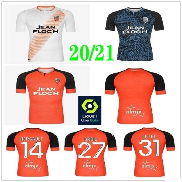 

2020 new fc lorient soccer jerseys diarra bozok boisgard hergault wissa grbic custom 20 21 home away third football shirt maillot de foot, Black;yellow