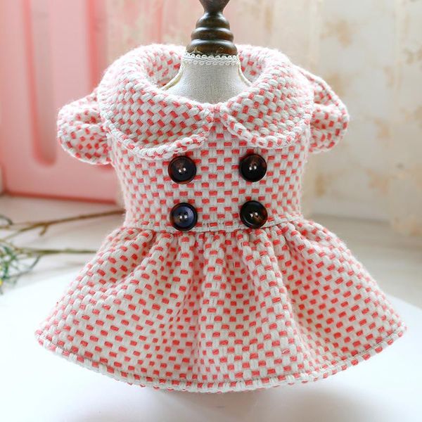 

dog apparel winter cat doll collar dress clothes fashion warm pink green chihuahua princess skirt for small large dogs cats pet costumes