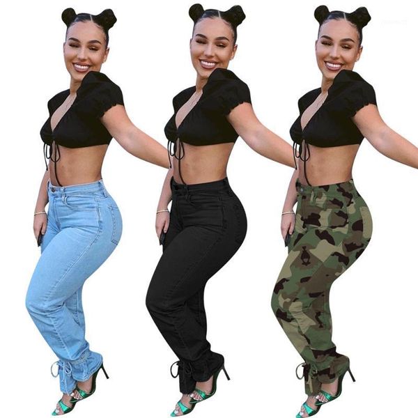 

woman fashion flare pants skinny jeans 2020 slim vintage high waist jeans with bell bottom jean denim pants plus size trousers1, Blue