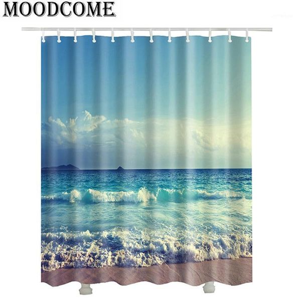 

shower curtains sea beach fashion bathroom sunshine blue sky 20211