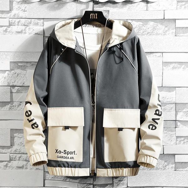 

cargo jacket men autumn coat fashion windbreaker hooded coats casual mens bomber jackets outwear streetwear tooling clothing 4xl1, Black;brown