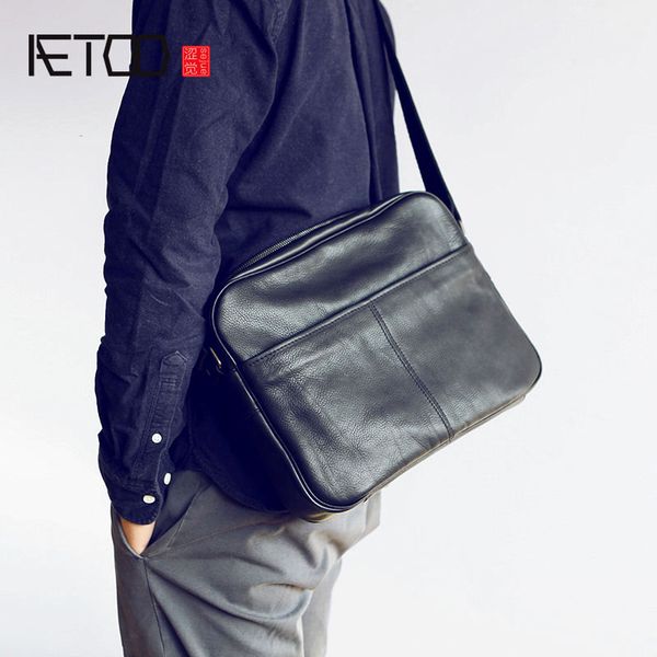 

hbp aetoo men's leather single shoulder bag simple cowhide crossbody
