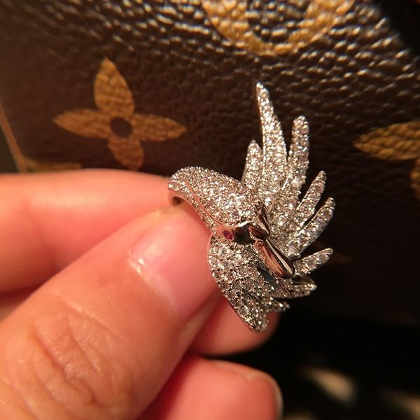 

retro wind ring female stereo bird ring creative three dimensional magpie design female ring christmas presents, Silver