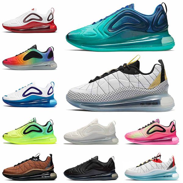 

wholesale 2021 new quality 72c cushion mx 720-818 sea forest metallic black white volt pink blast yellow accents trainers sport sneakers, White;red