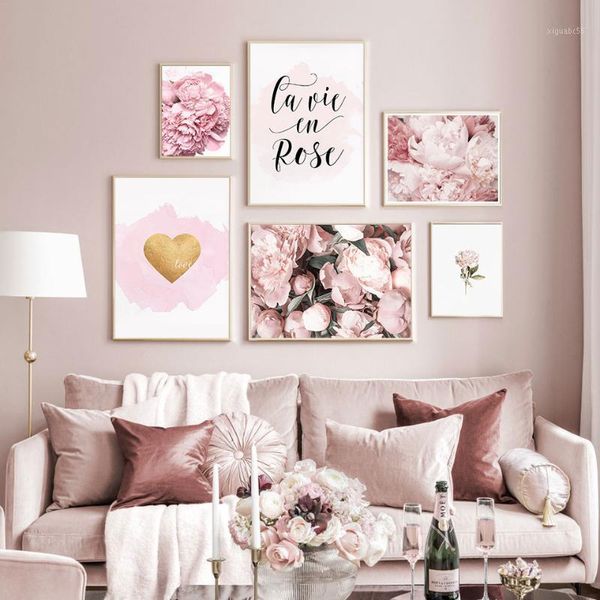 

fashion poster flower canvas painting rose life wall art print love quote nordic picture for living room on the wall home decor1