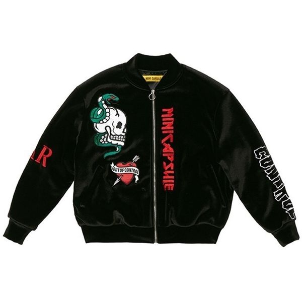 

kpop velvet embroidery padded hoodie coat varsity black jacket outwear y200915