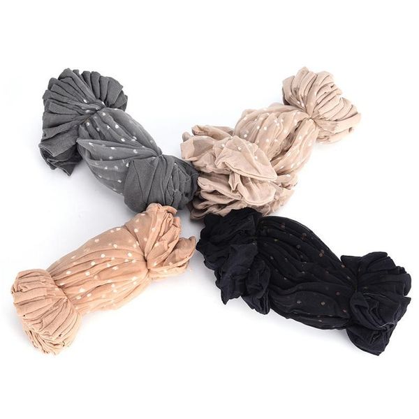 

10 pair breathable summer skin socks pure color dots women girls nylon socks elastic ultra-thin transparent sho bbyxsi, Black