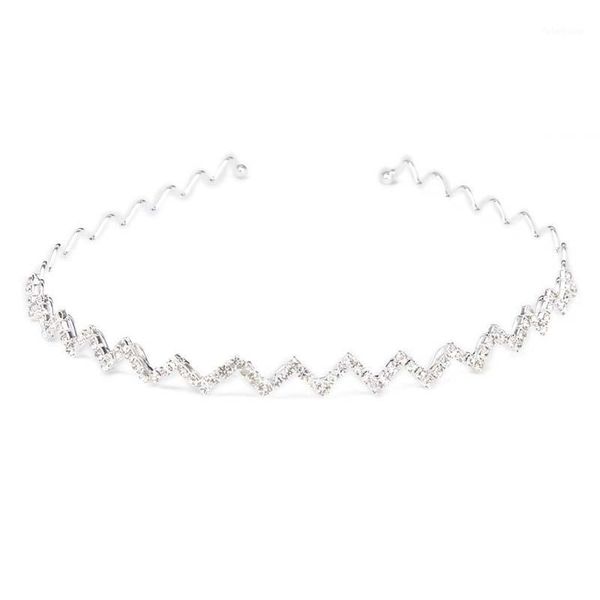 

children wave browband rhinestone hair band1, Slivery;white