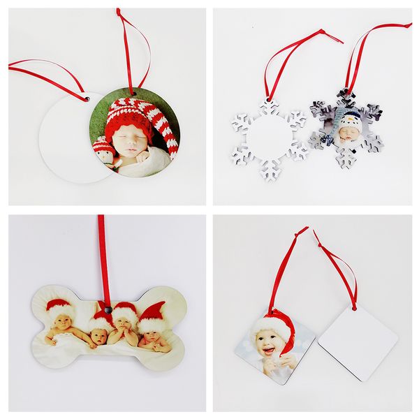 

decorations snow sublimation round square christmas ornaments shape mdf transfer printing blank coaster multi-styles