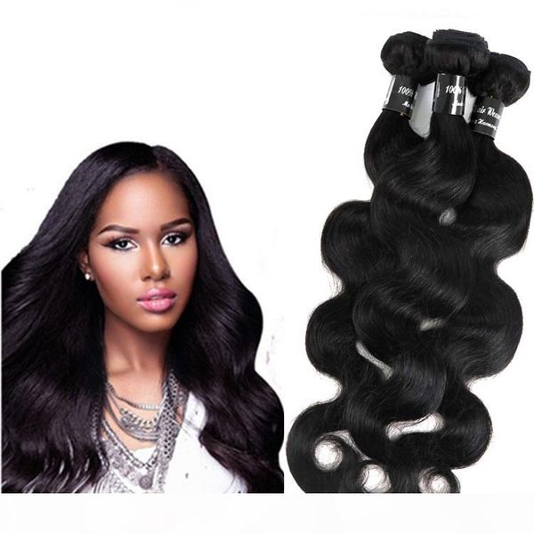 

100% unprocessed brazilian virgin human hair weaves bundles 8-34inch peruvian malaysian indian mongolian remy human hair wefts extensions, Black