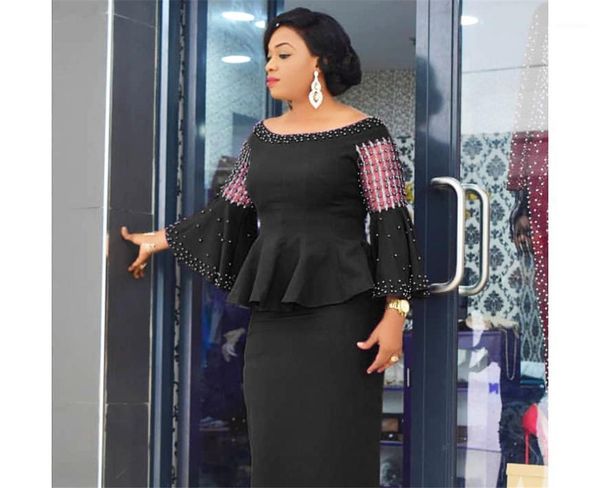 

2020 ladies african dresses robe femme africain africa lady clothes woman outfit dress clothing long sleeve 2 pieces set1, Red