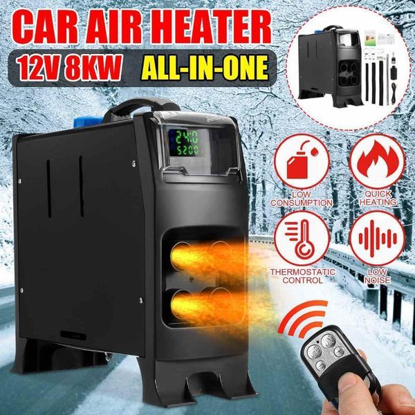 

8kw 12v car heater all in one 8000w diesel air heater 4 holes new lcd monitor parking quick heat for boat truck rv bus1