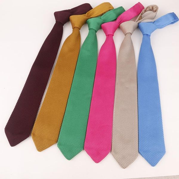 

neck ties 2021 7cm knitted necktie men's fashion knit slim classic woven cravate narrow neckties, Blue;purple