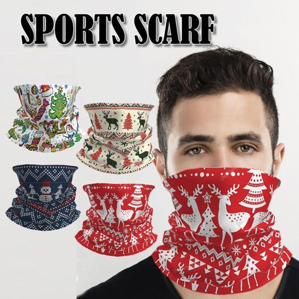 

cycling caps & masks 1pc christmas pattern print hiking scarves outdoor turban riding men and women sports seamless scarf headwear bandana1, Black