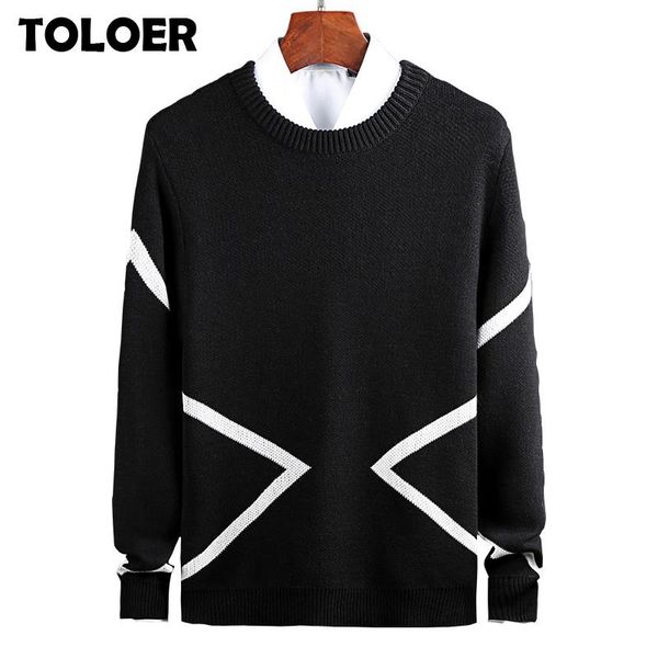 

men's sweaters cashmere wool sweater men brand clothing 2021 autumn winter slim warm male o-neck pullover classic knitwear, White;black
