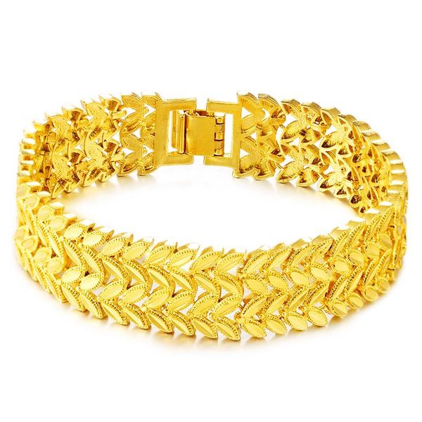 

selling gold color brass love heart bracelet for men wholesale, Black