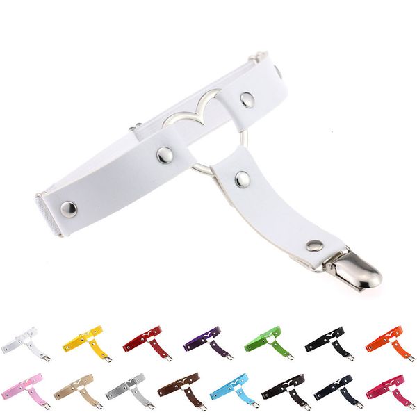 

harajuku women punk heart pu leather garter belt elasticity body tight suspender strap leg harness bondage belts, Black;white