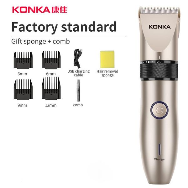 

конка триммер для волос мужская аккумуляторная электрическая клипп для волос беспроводная стрижка регулируемая керамическая лезвие konka hai