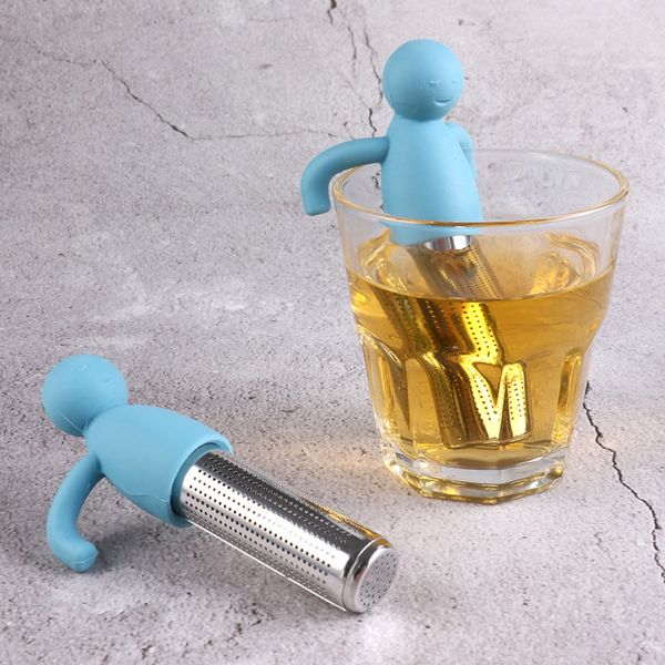 

cute silicone tea filter lovely humanoid 304 stainless steel tea strainer creative practical tea infuser gadgets vtky2240
