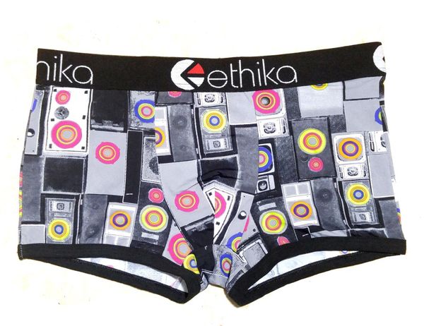 

ethika men's underwear boxers brief trunk hip hop rock underwear skateboard street fashion streched premium cotton quick dry6456345, Black;white