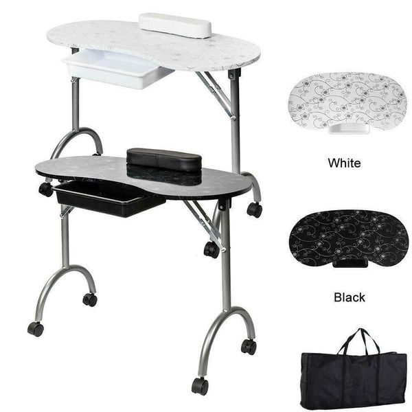 

large portable manicure nail table station desk spa beauty salon equipment w/bag