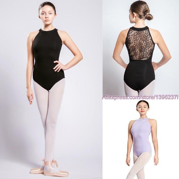 

stage wear gymnastics leotard women 2021 arrival high-necked lace dance costume black ballet dancing leotard1, Black;red