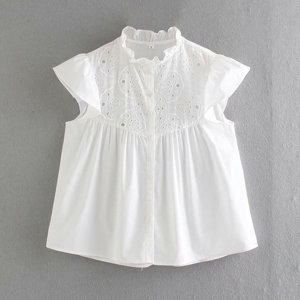 

2021 embroidered poplin fashion simple slim fit can be customized autumn and summer cool cotton sleeveless shirt size xs-l, White