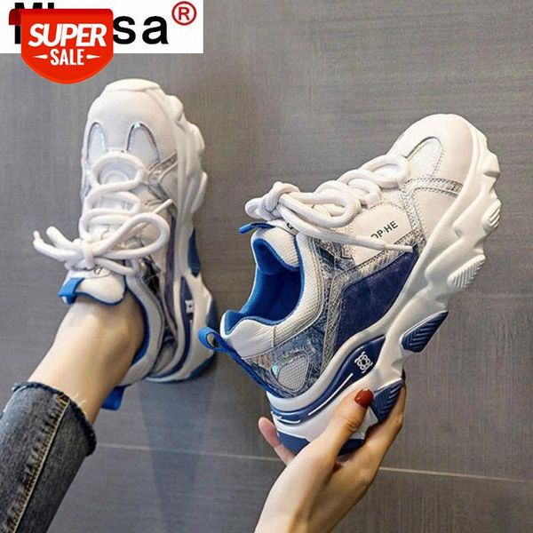 

2020 autumn women fashion sneakers platform leather old dad shoes luxury designers woman chunky sports casual shoes tenis female #np8n