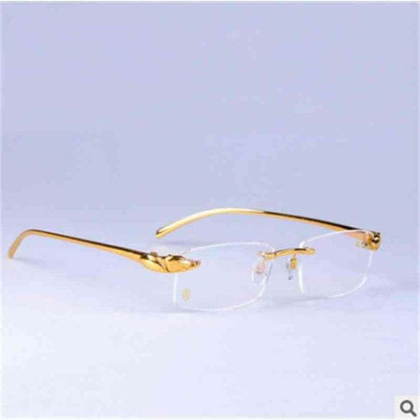 

2022 factory wholesale leopard head myopia glasses frame men's less ultra light pure titanium eyes, White;black
