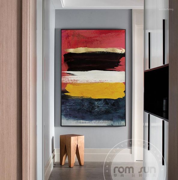 

abstract bright colour blocks canvas art modern painting poster print for living room aisle entrance fashion artistic wall decor1
