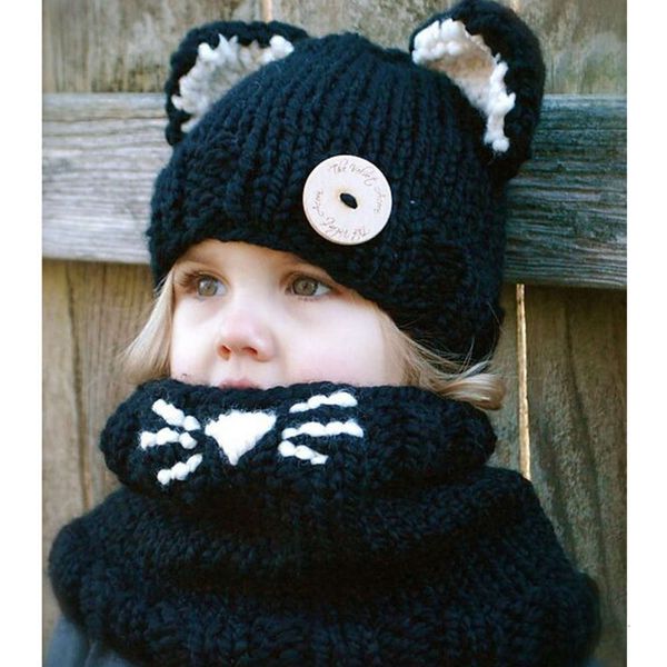 

woven hand woollen fox children's grey dinosaur hat black cat neck cap bdfybdfyicn7, Red;brown