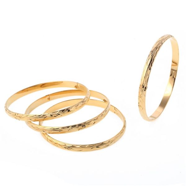 

bangle fashion 4pcs decoration african dubai gold color women charm jewelry, Black