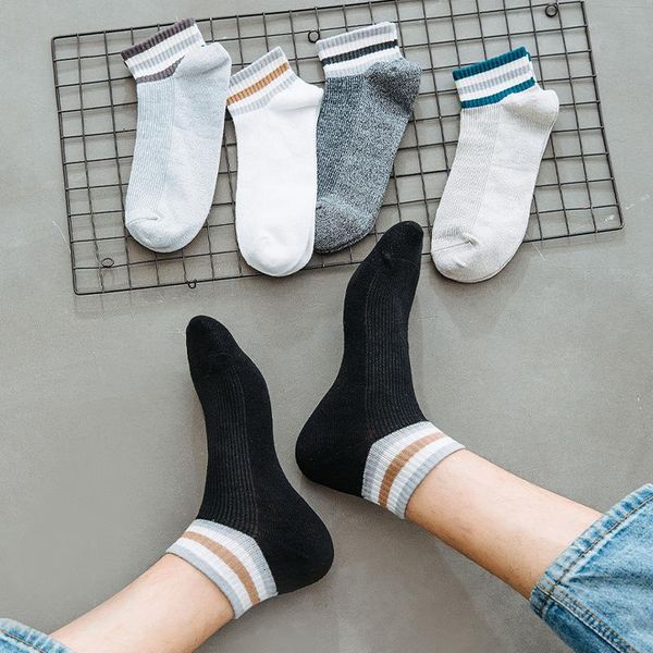 

men's socks spring and summer thin striped, Black