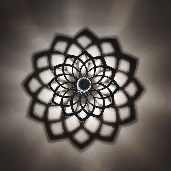 

wall lamp [seven neon]lutos flower acrylic led light shadow sconce night for home creative indoor carved corridor