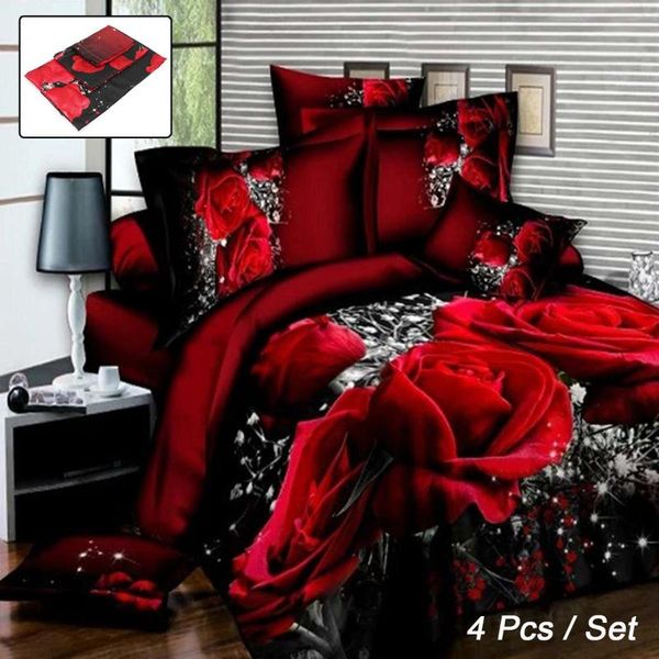 

wedding luxury bedding set  king size bedspread flat sheet set duvet cover bedroom