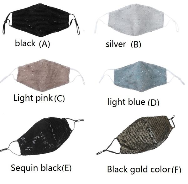 

pakxmouth respirator sequin masks collapsible safe anti breathing dust breathable face mask multi color fashion design hh9-3