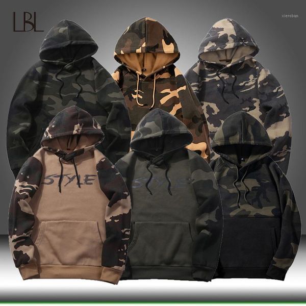 

men hoodies sweatshirt spring autumn camouflage hooded sportswear mens casual cargo winter jacket women pullover coat1, Black