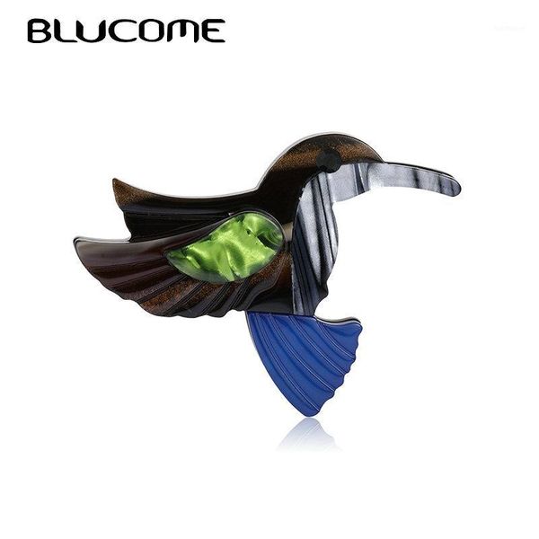 

blucome cartoon acrylic hummingbird brooches pin sweater bag suit collar clip unique design jewelry for women girls brooch gift1, Gray