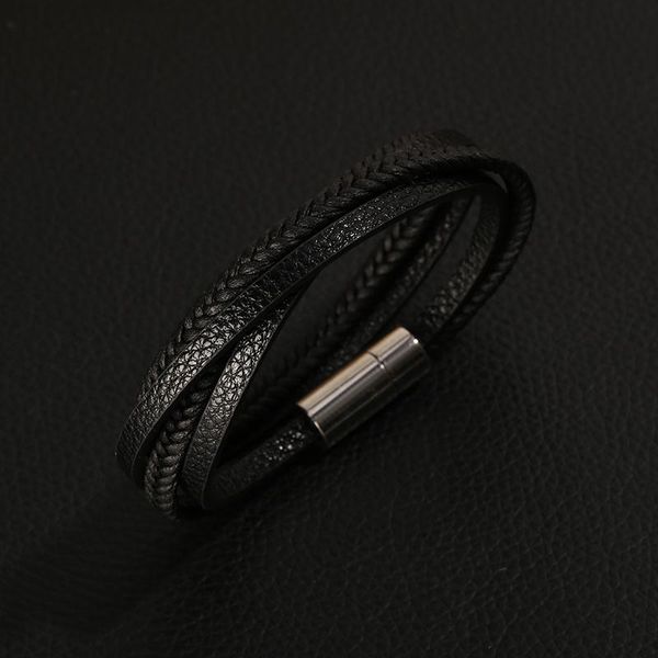 

junwei мода мужская двухслойная плетеная веревка магнитная пряжка браслета ювелирные украшения подарки для мужчин junwei мода sqcrgo