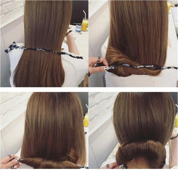 

diy woman pearl flower donuts twist headband magic hair bun maker hairstyle tool pearl hair acc qylsja